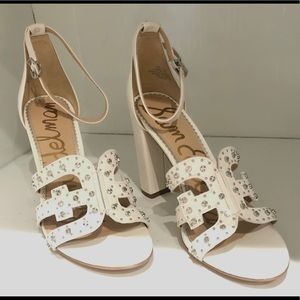 Sam Edelman new high heels sandals size 9.5 color white studded,no box